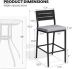 Crestlive Products Outdoor Bar Stools Set of 2, Patio Counter Height Barstools - Image 2