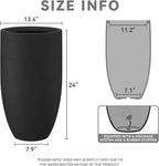 Kante 24 Inch Tall Round Concrete Planter, Large Indoor Outdoor Plant Pots - Image 2