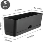 5 Pack Window Boxes Planters 16 Inches Rectangular Planter Herb Planter Boxes - Image 4