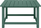 WestinTrends Malibu Low Outdoor HDPE Square Patio Coffee Table, Dark Green - Image 3