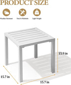 Crestlive Products Aluminum Outdoor Side Table Set of 2, Pool Lounge Chair Side - Image 3