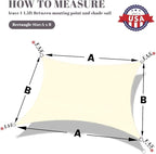 SUNLAX Custom Size 8' x 19' Beige Sun Shade Sail Canopy Commercial Rectangle - Image 2