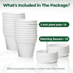 T4U 4 Inch Plant Pots 18-Pack, Small Flower Pots - Image 6