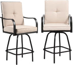 Outdoor Swivel Bar Stools Set of 2, Bar Height Patio Chairs by Godappe