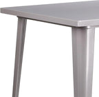 Flash Furniture Nolan Commercial Grade 31.5" Square Silver Metal Indoor-Outdoor - Image 5