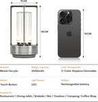Portable Metal Table Lamp for Indoor/Outdoor, Rechargeable Cordless LED Lamp - Image 7