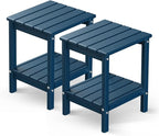 GREENVINES Adirondack-Outdoor-Side-Table | Set of 2 | 14 x 13 Inches | HDPE by GreenVines
