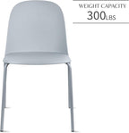 2xhome Modern Stackable Armless Dining Chair | Plastic Shell Seat - Image 4