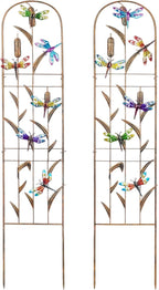 SUNNYPARK Set of 2 Dragonfly Metal Garden Trellis by SUNNYPARK