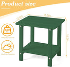 Adirondack Outdoor Side Table, 2-Tier Sturdy Patio End Table Weather Resistant - Image 3
