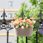 3 Pack Metal Railing Planters, 10.5" Oval Hanging Flower Pots - Image 4