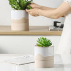 Nihow Self Watering Plant Pot for Indoor Plants: 4.5+6 Inch Ceramic Planter - Image 7