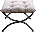 HollyHOME 15" Folding Footrest Stool, Upholstered Small Foldable Ottoman - Image 9