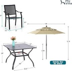 PHI VILLA 5 Pieces Outdoor Dining Set - Image 9