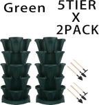 GameXcel Vertical Planter 5 Tier Stackable Planters Garden Planters Strawberry - Image 9