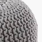 FRELISH DECOR Round Pouf Ottoman Hand Knitted 100% Cotton Pouf Foot Stool - Image 4