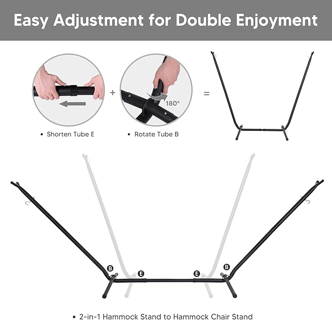 SUNCREAT 2-in-1 Convertible Portable Double Hammock - Image 7