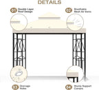 10x10 Canopy Replacement Top Double Tiered Gazebo Cover - Image 3