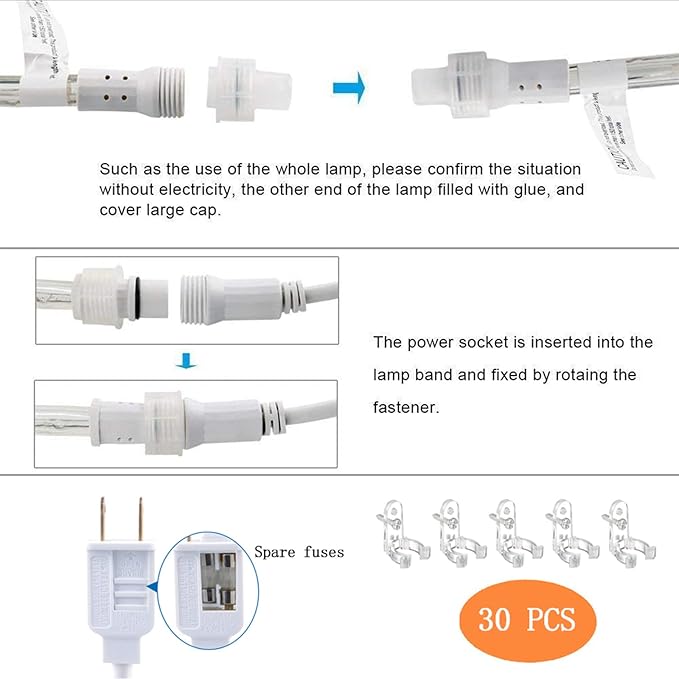 100ft LED Rope Lights Outdoor, 720 LED Connectable & Flexible Tube Lights - Image 6
