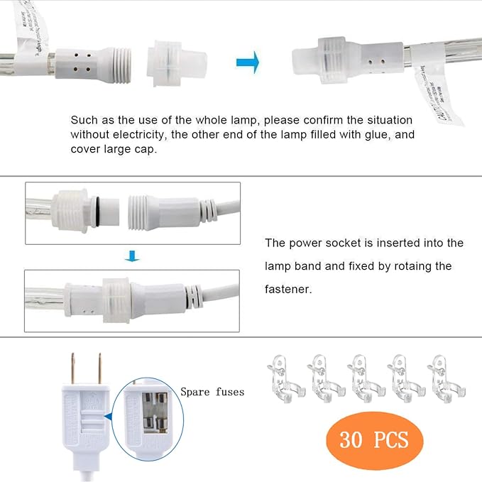 100ft LED Rope Lights Outdoor, 720 LED Connectable and Flexible Tube Lights - Image 6