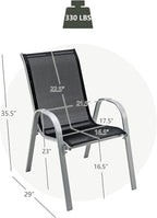 Giantex Set of 4 Patio Chairs, Stackable Outdoor Dining Chairs, 330 LBS Capacity - Image 3