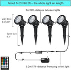 Spotlights Outdoor, RGB Color Changing Landscape Lights 12W 800lm 120V Plug in - Image 6