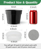 20 Pack Plant Pots, 6 Inch Plastic Plant Planter - Image 2