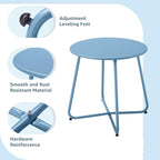Small Patio Side Table, Round Metal Side Table, Weatherproof, Outdoor End Table - Image 4