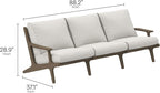 Modway Saratoga Teak Outdoor Patio Sofa in Weathered Gray White – 3 Seater Couch - Image 2