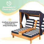 KidKraft Wooden Outdoor Double Chaise Lounge - Image 5