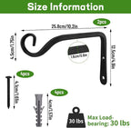 Plant Hangers Outdoor 2 Pack 10 Inch Metal Hanging Plant Bracket Metal Hanging - Image 2