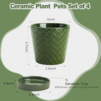 EFISPSS Ceramic Plant Pots, 5 Inch Planters - Image 2