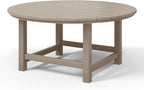 WestinTrends Malibu Low Outdoor HDPE Round Patio Coffee Table, Weathered Wood - Image 9