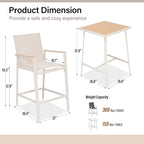 LAUSAINT HOME 3-Piece Patio Bar Set, All Weather Textilene Bar Height Table and - Image 7