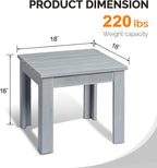VINGLI Outdoor Wooden Side Table, Square Patio Side Table, Small Outdoor Table - Image 3