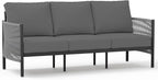 Aluminum Outdoor Patio Couch, 3 Seats HDPE Rope Patio Sofa by Oasbira
