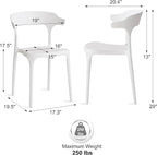 Modern Stackable Dining Chair Set, No Assembly, Plastic Chair, Patio Chair - Image 3