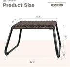 Patio Ottomans Outdoor Footstool, Wicker Rattan Garden Furniture All Weather - Image 3