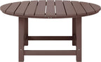 WestinTrends Malibu Low Outdoor HDPE Round Patio Coffee Table, Dark Brown - Image 3