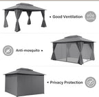 LAUSAINT HOME Semi-Permanent Outdoor Patio Gazebo 10'x13', Heavy Duty Party - Image 8