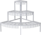 3 Tier Plant Stand Semi-Circular Flower Pot Organizer Rack Quarter Round Plant by Garden4you