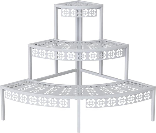 3 Tier Plant Stand Semi-Circular Flower Pot Organizer Rack Quarter Round Plant by Garden4you