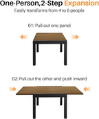 Expandable Patio Dining Table, Never-Rust Aluminum Extendable Outdoor Dining - Image 5
