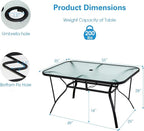 Tangkula 55" Patio Dining Table - Image 3