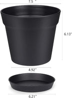homenote Pots for Plants, Matte Black - Image 5