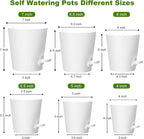 Self Watering Pots, 7/6.5/6/5.5/5/4 inch Flower Pots - Image 2