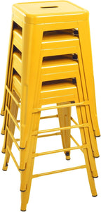 Devoko Metal Bar Stools 24" Indoor Outdoor Stackable Barstools Modern Style - Image 7