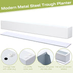 32 x 3.5 x 3.5 Inch Long Rectangular Planter Box Window Sill Plant Box Metal - Image 5