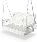 HDPE Porch Swing with 18/8 Stainless Steel Bolts, Ergonomic Design, Ultra by FortuneCandy