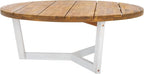 SAFAVIEH Outdoor Collection Leo Natural/White 3-Leg Round Coffee Table - Image 8